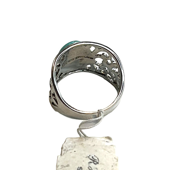 R. H. Macy Sterling Silver & Turquoise Filigree Ring - Picture 3 of 5